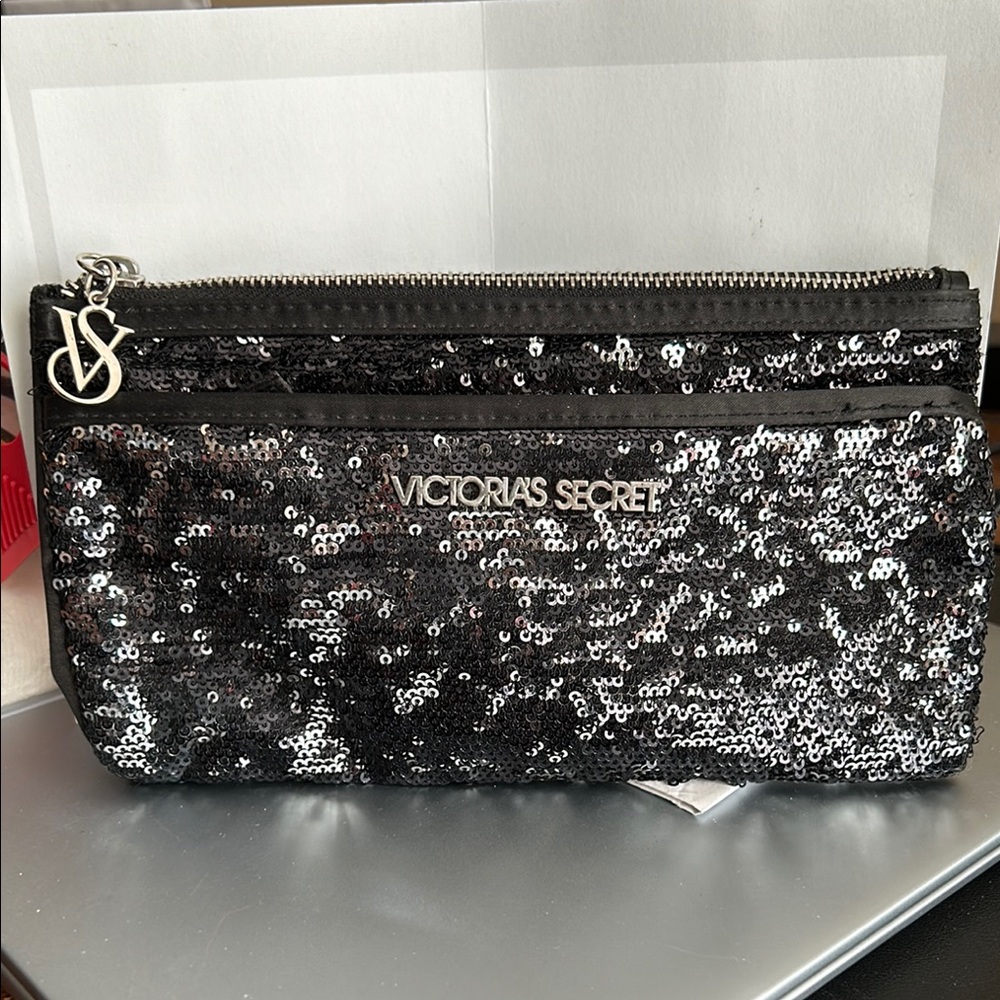 Victoria's Secret Black Sequin Clutch